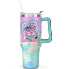 40oz Cartoon Movie Stainless Steel Tumbler with Lid and Straw,Spill Proof Cartoon Travel Cup for Cartoon Lovers Double Wall Vacuum Insulated Coffee Mug with Handle Greenish-blue
