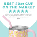 Swig Life 40oz Mega Mug | Insulated Stainless Steel Tumbler with Handle | Oh Happy Day