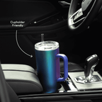 Corkcicle Cruiser Insulated Tumbler with Handle and Straw, Dragonfly, 40 oz – Reusable Water Bottle Keeps Beverages Cold for 20 Hours, Hot for 9 Hours – Cupholder Friendly, Spill Proof Tumbler