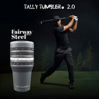 Tally Tumbler Golf Fairway Steel Gray 30oz Scorekeeping Insulated Drinking Tumbler