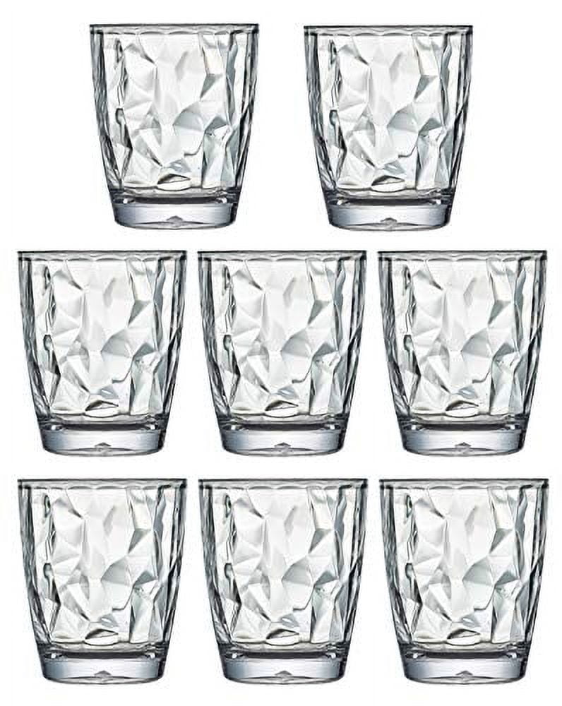 10 Oz Premium Unbreakable Drinking Glasses Dishwasher Safe BPA Free Acrylic Tumblers (Clear)