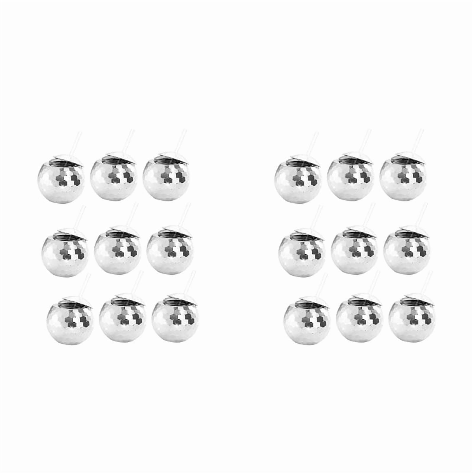 18 PCS Disco Ball Cups, 20 OZ Cups with Straws and Lid, Reusable Flash Tumbler Cocktail Cup for Partys Bar