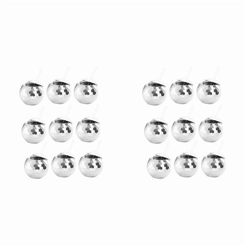 18 PCS Disco Ball Cups, 20 OZ Cups with Straws and Lid, Reusable Flash Tumbler Cocktail Cup for Partys Bar