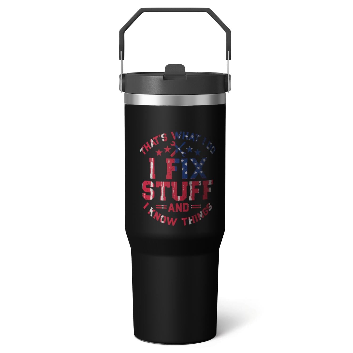 Herobuddy™ 1pc Bow 30oz Tumbler with Straw & Handle - Insulated Stainless - Reusable Stainless Steel Cup
