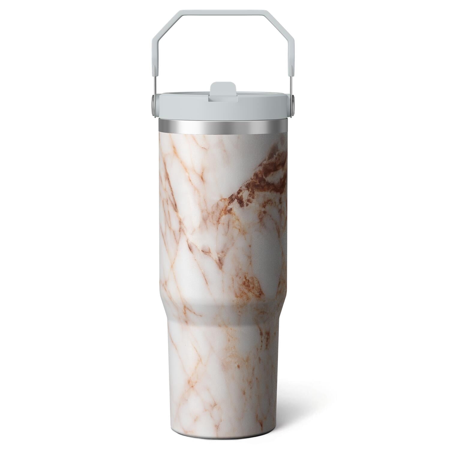 Herobuddy™ 1pc Bow 30oz Tumbler with Straw & Handle - Insulated Stainless - Reusable Stainless Steel Cup