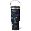 Herobuddy™ 1pc Halloween Skull 30oz Tumbler with Straw & Handle - Insulated - Reusable Stainless Steel Cup