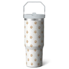 Herobuddy™ 1pc Black and white grid 30oz Tumbler with Straw & Handle - Reusable Stainless Steel Cup