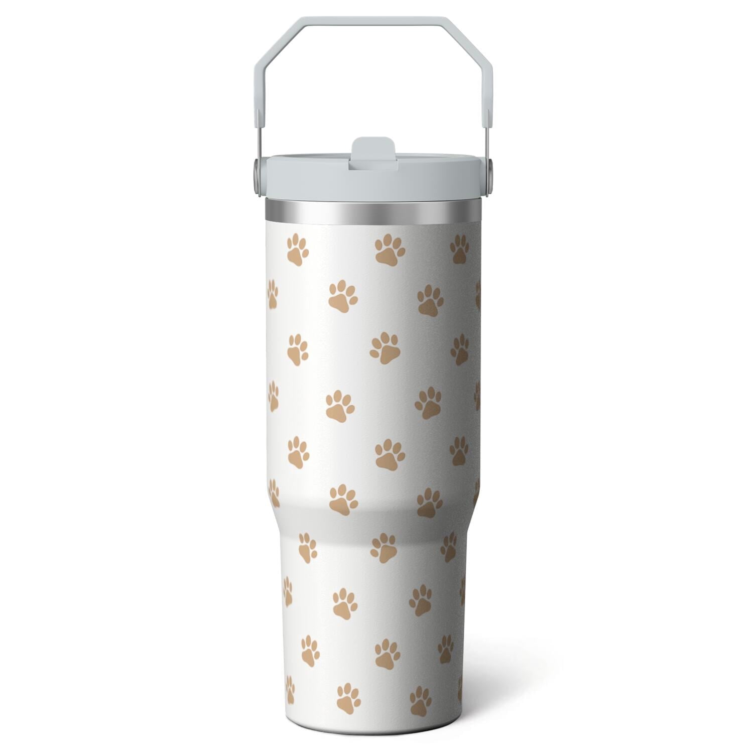 Herobuddy™ 1pc Black and white grid 30oz Tumbler with Straw & Handle - Reusable Stainless Steel Cup