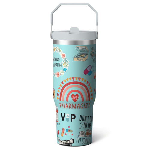 1pc pharmacist 30oz Tumbler with Straw & Handle - Insulated Stainless Steel Cup | Holiday Gift for Man Women (Christmas, Valentine's, Birthday)
