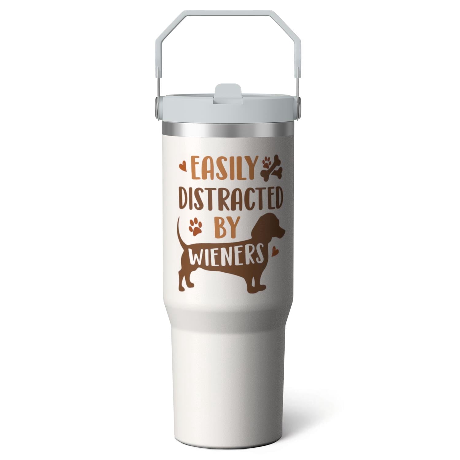 Herobuddy™ 1pc Bow 30oz Tumbler with Straw & Handle - Insulated Stainless - Reusable Stainless Steel Cup