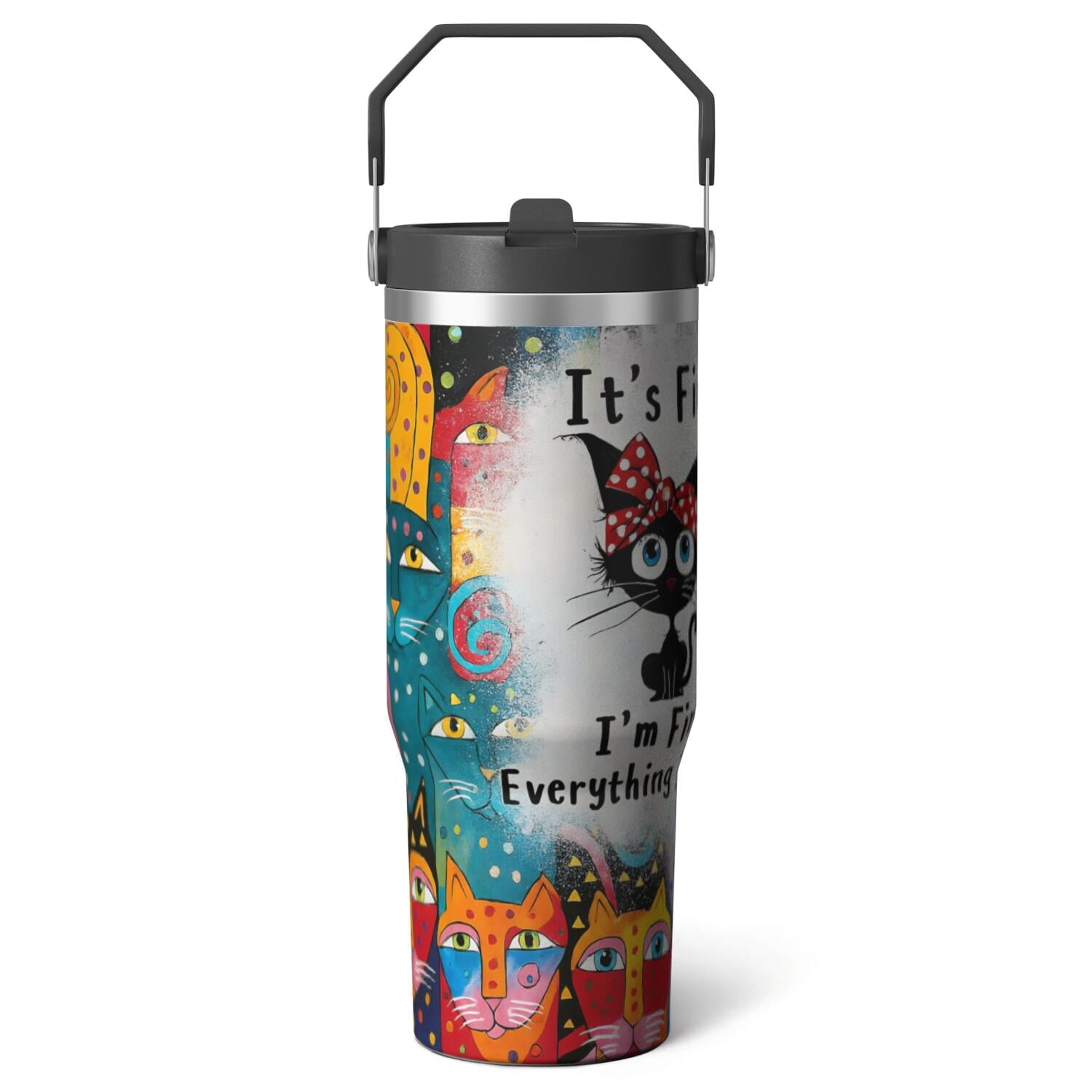 Herobuddy™ 1pc Bow 30oz Tumbler with Straw & Handle - Insulated Stainless - Reusable Stainless Steel Cup