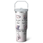 Herobuddy™ 1pc cherry 30oz Tumbler with Straw & Handle - Insulated Stainless - Reusable Stainless Steel Cup
