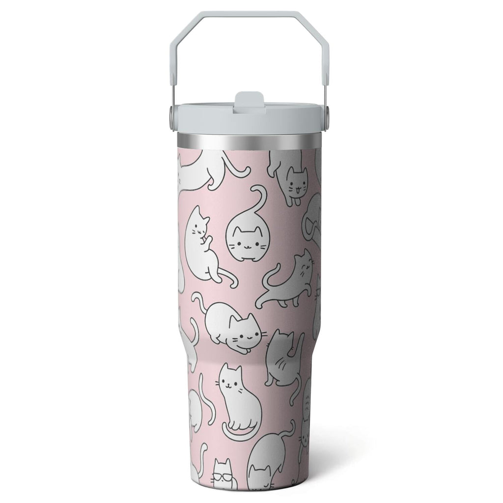 Herobuddy™ 1pc Halloween Bat 30oz Tumbler with Straw & Handle - Insulated - Reusable Stainless Steel Cup