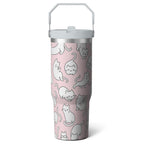 Herobuddy™ 1pc Halloween Bat 30oz Tumbler with Straw & Handle - Insulated - Reusable Stainless Steel Cup