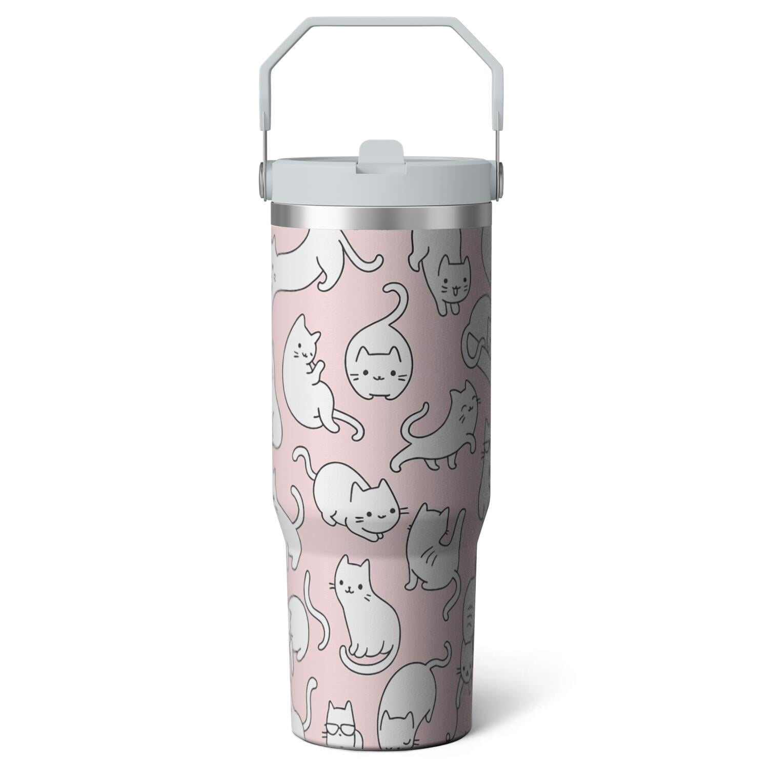 Herobuddy™ 1pc Halloween Bat 30oz Tumbler with Straw & Handle - Insulated - Reusable Stainless Steel Cup