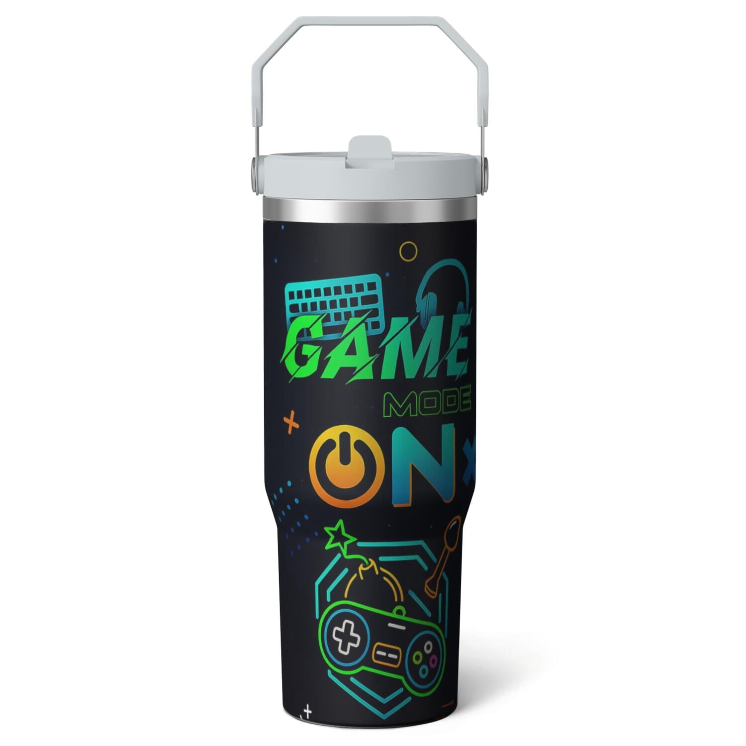 Herobuddy™ 1pc Capibara 30oz Tumbler with Straw & Handle - Insulated Stainless - Reusable Stainless Steel Cup