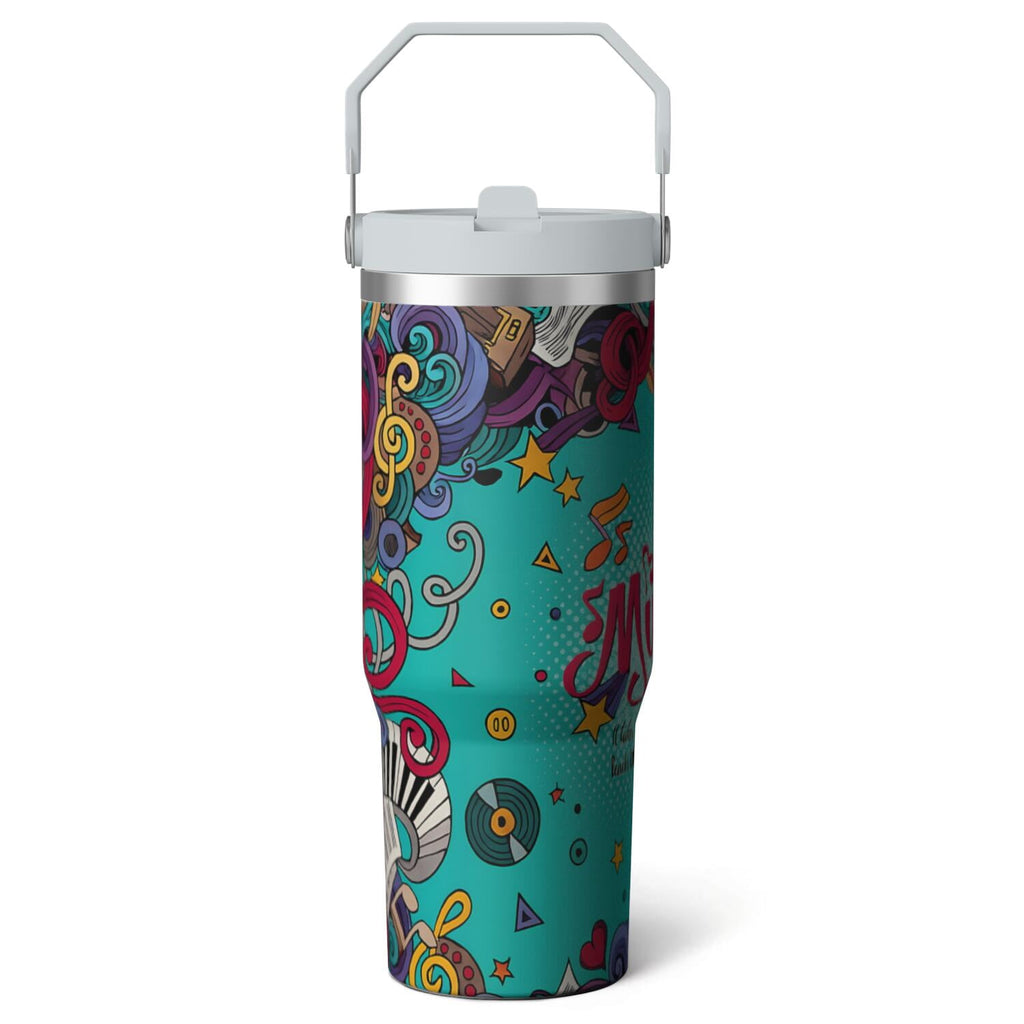 Herobuddy™ 1pc Hummingbird 30oz Tumbler with Straw & Handle - Insulated Stainless - Reusable Stainless Steel Cup