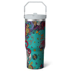 Herobuddy™ 1pc Hummingbird 30oz Tumbler with Straw & Handle - Insulated Stainless - Reusable Stainless Steel Cup