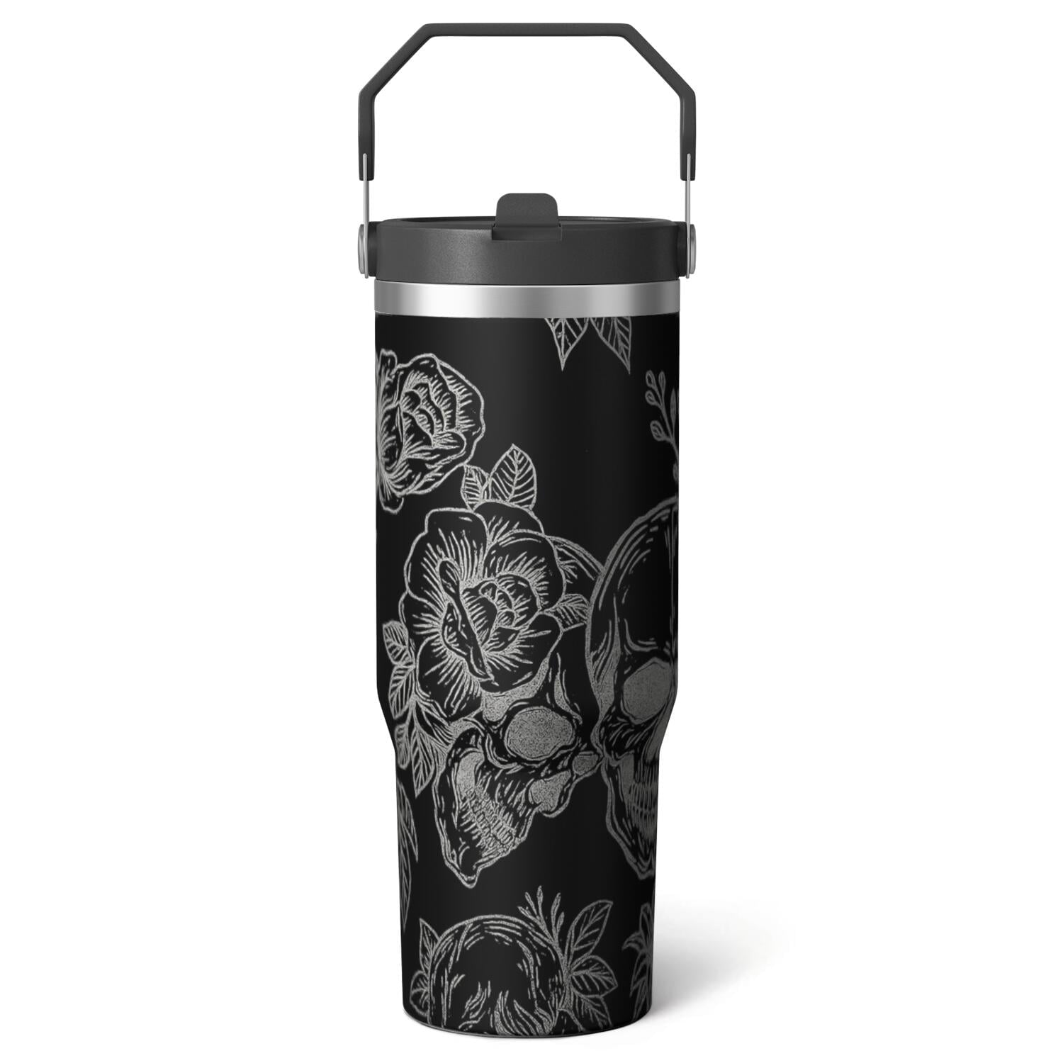 Herobuddy™ 1pc cherry 30oz Tumbler with Straw & Handle - Insulated Stainless - Reusable Stainless Steel Cup