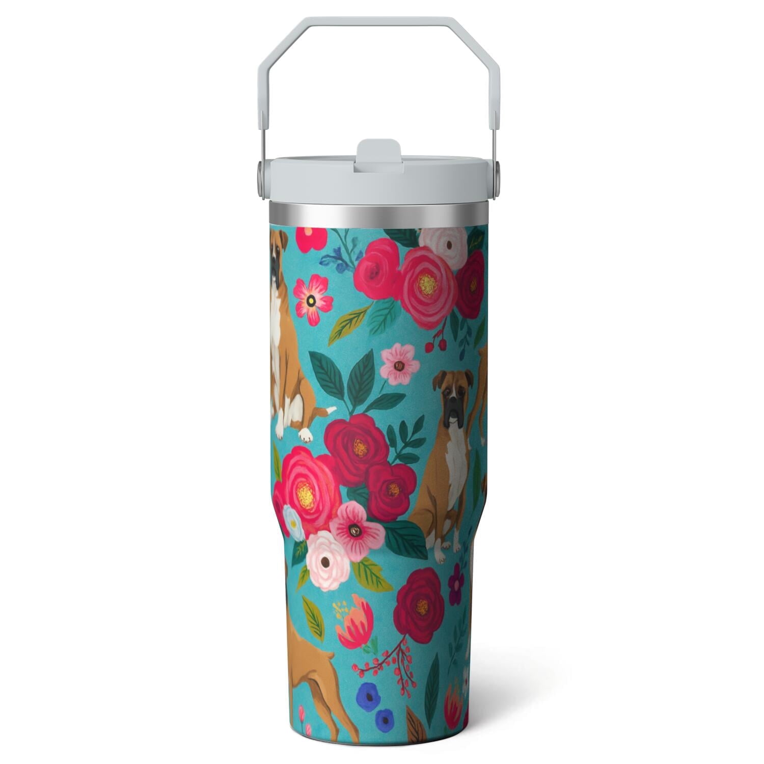 Herobuddy™ 1pc shark 30oz Tumbler with Straw & Handle - Insulated Stainless - Reusable Stainless Steel Cup