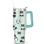 Herobuddy™ 1pc Goose 40oz Tumbler with Straw & Handle - Insulated Stainless - Reusable Stainless Steel Cup