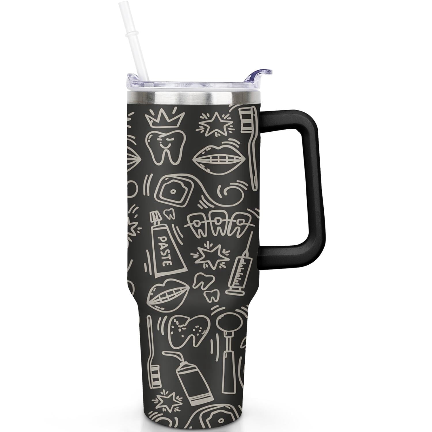 Herobuddy™ 1pc Goose 40oz Tumbler with Straw & Handle - Insulated Stainless - Reusable Stainless Steel Cup
