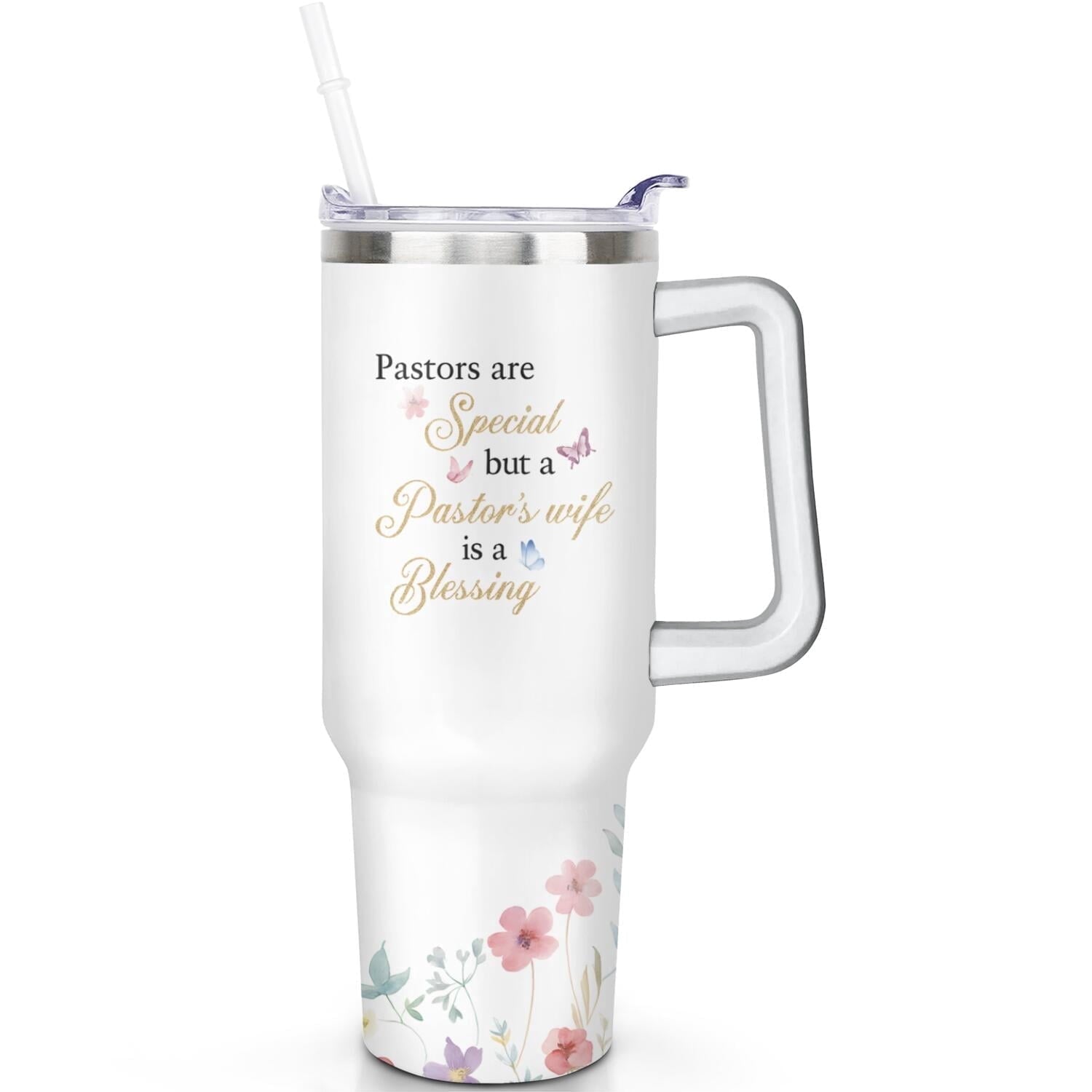 Herobuddy™ 1pc cherry 40oz Tumbler with Straw & Handle - Insulated Stainless - Reusable Stainless Steel Cup