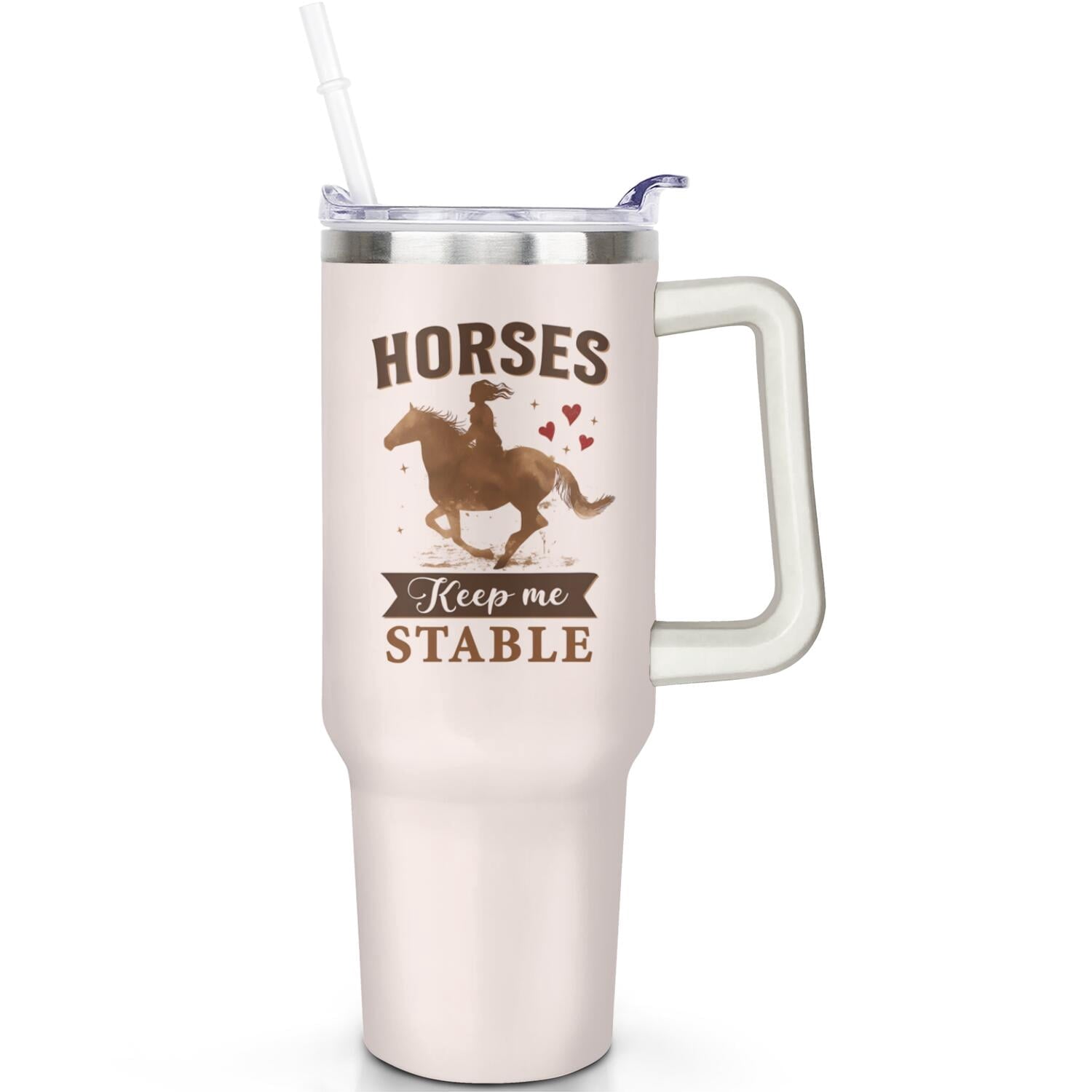 Herobuddy™ 1pc daisy 40oz Tumbler with Straw & Handle - Insulated Stainless - Reusable Stainless Steel Cup