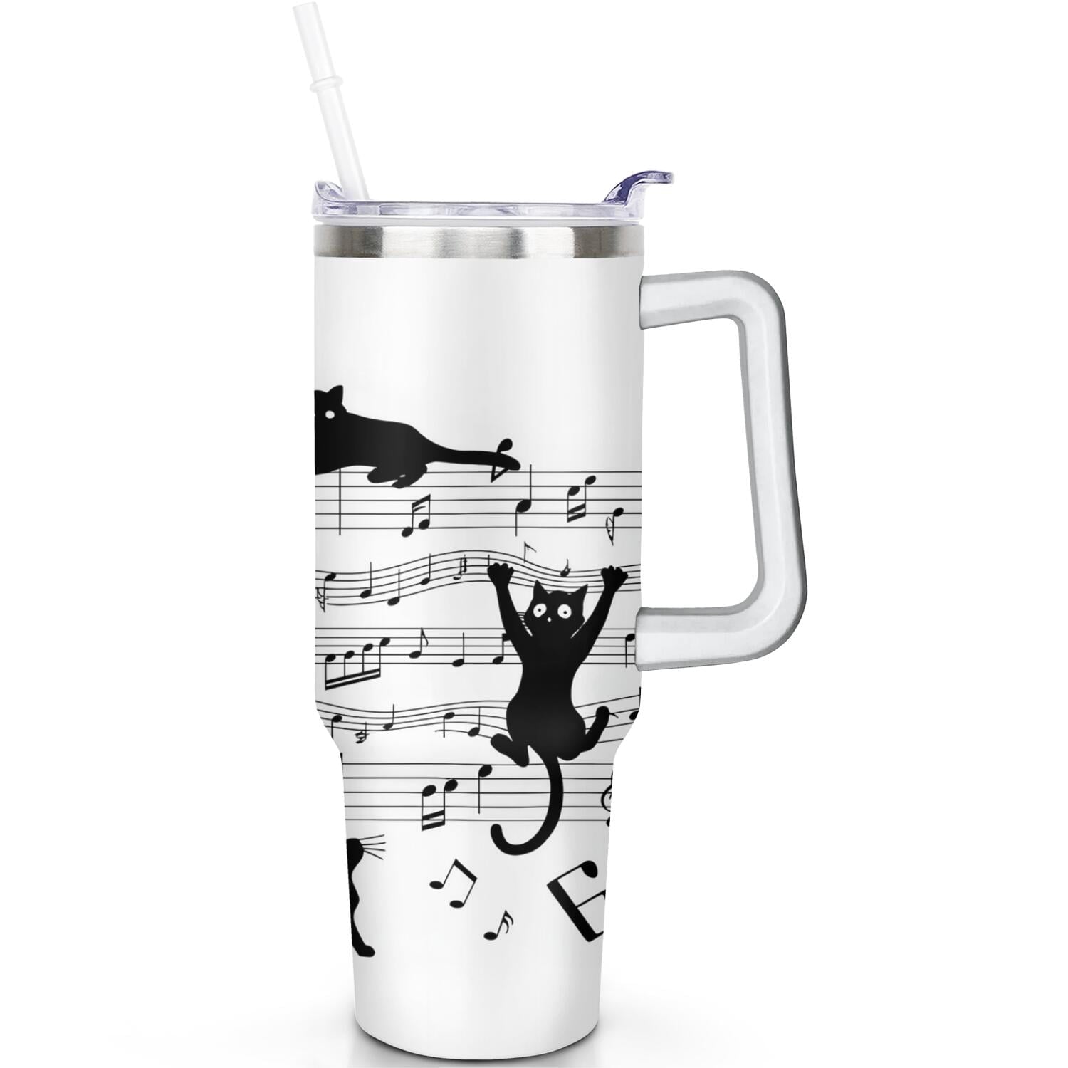 Herobuddy™ 1pc Sunflower 40oz Tumbler with Straw & Handle - Insulated Stainless - Reusable Stainless Steel Cup