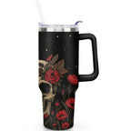 Herobuddy™ 1pc Sunflower 40oz Tumbler with Straw & Handle - Insulated Stainless - Reusable Stainless Steel Cup