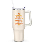 Herobuddy™ 1pc daisy 40oz Tumbler with Straw & Handle - Insulated Stainless - Reusable Stainless Steel Cup