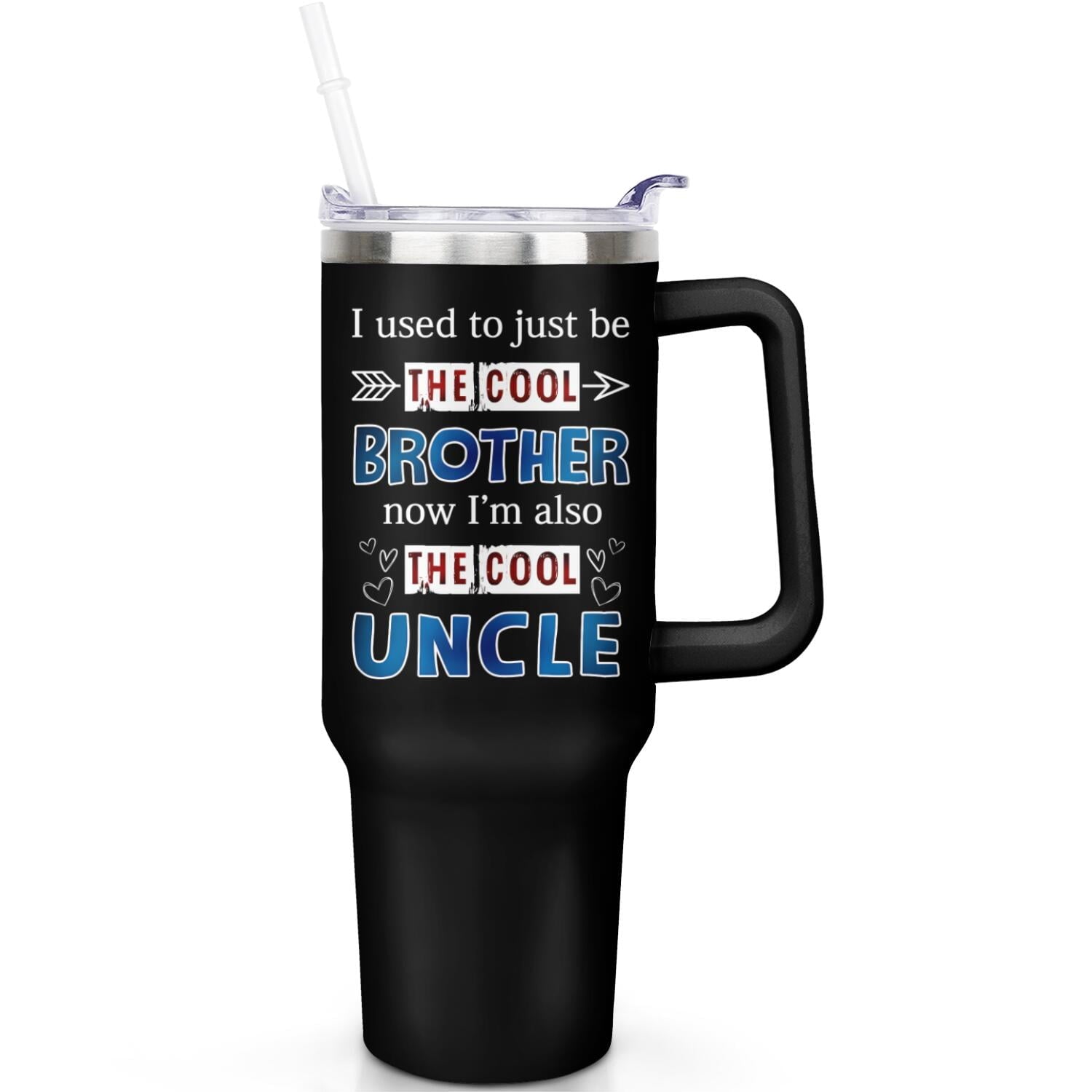 Herobuddy™ 1pc cherry 40oz Tumbler with Straw & Handle - Insulated Stainless - Reusable Stainless Steel Cup
