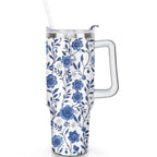 Herobuddy™ 1pc Paw prints 40oz Tumbler with Straw & Handle - Insulated - Reusable Stainless Steel Cup