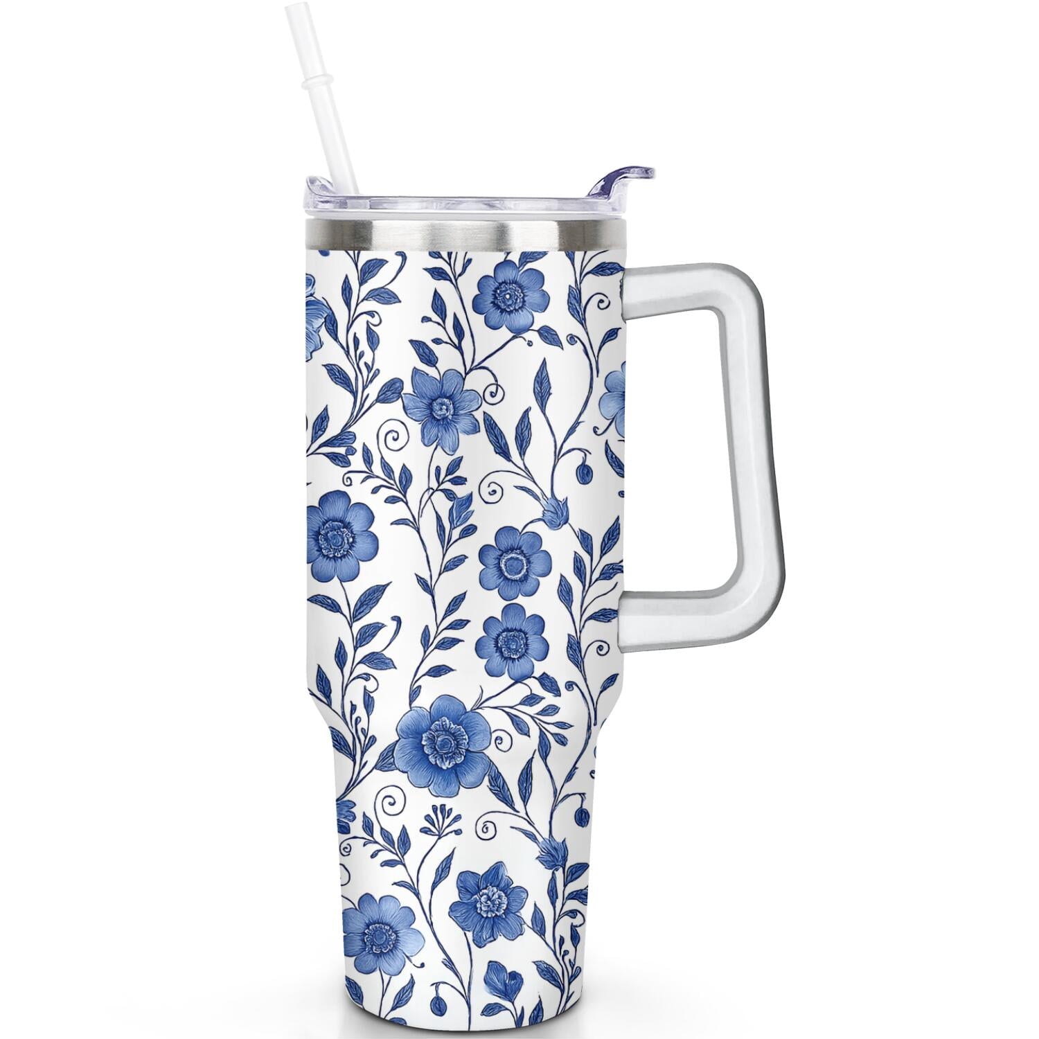 Herobuddy™ 1pc Paw prints 40oz Tumbler with Straw & Handle - Insulated - Reusable Stainless Steel Cup