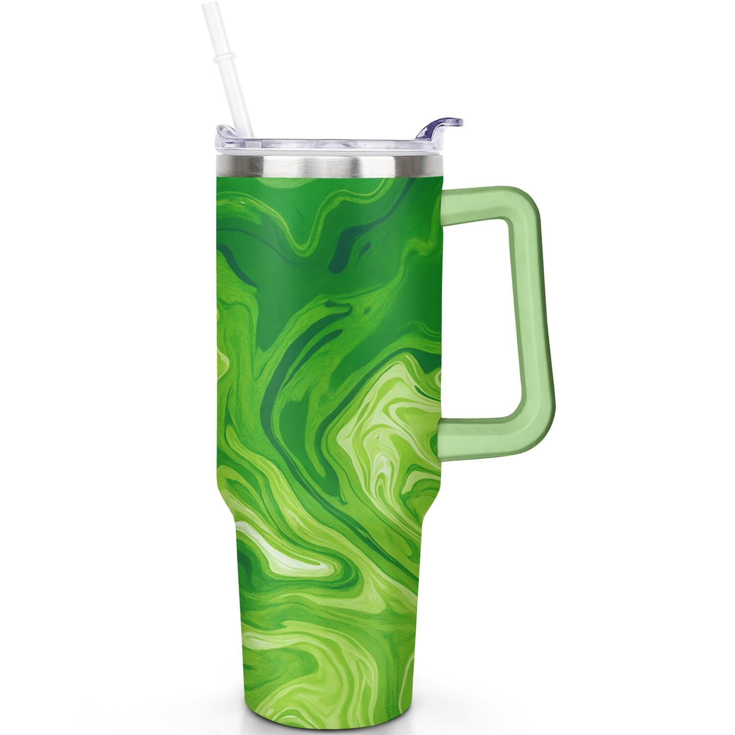 Herobuddy™ 1pc Sunflower 40oz Tumbler with Straw & Handle - Insulated Stainless - Reusable Stainless Steel Cup
