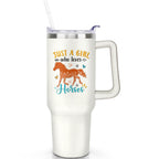 Herobuddy™ 1pc daisy 40oz Tumbler with Straw & Handle - Insulated Stainless - Reusable Stainless Steel Cup