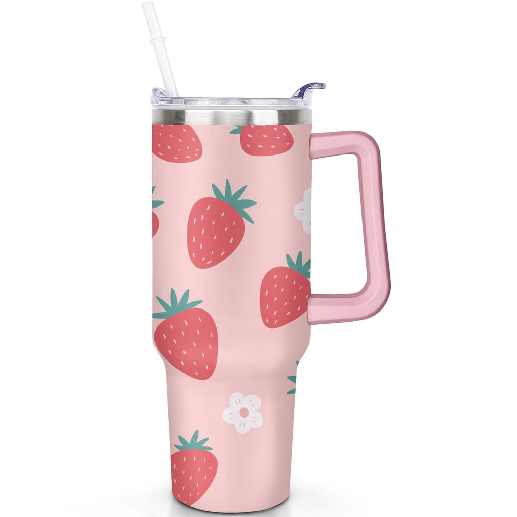 Herobuddy™ 1pc Goose 40oz Tumbler with Straw & Handle - Insulated Stainless - Reusable Stainless Steel Cup