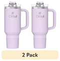 (2 pack) Cirkul 40oz All-Day StrawSip Double-Wall Insulated Stainless Steel Tumbler with Handle, Lilac (Light Purple)