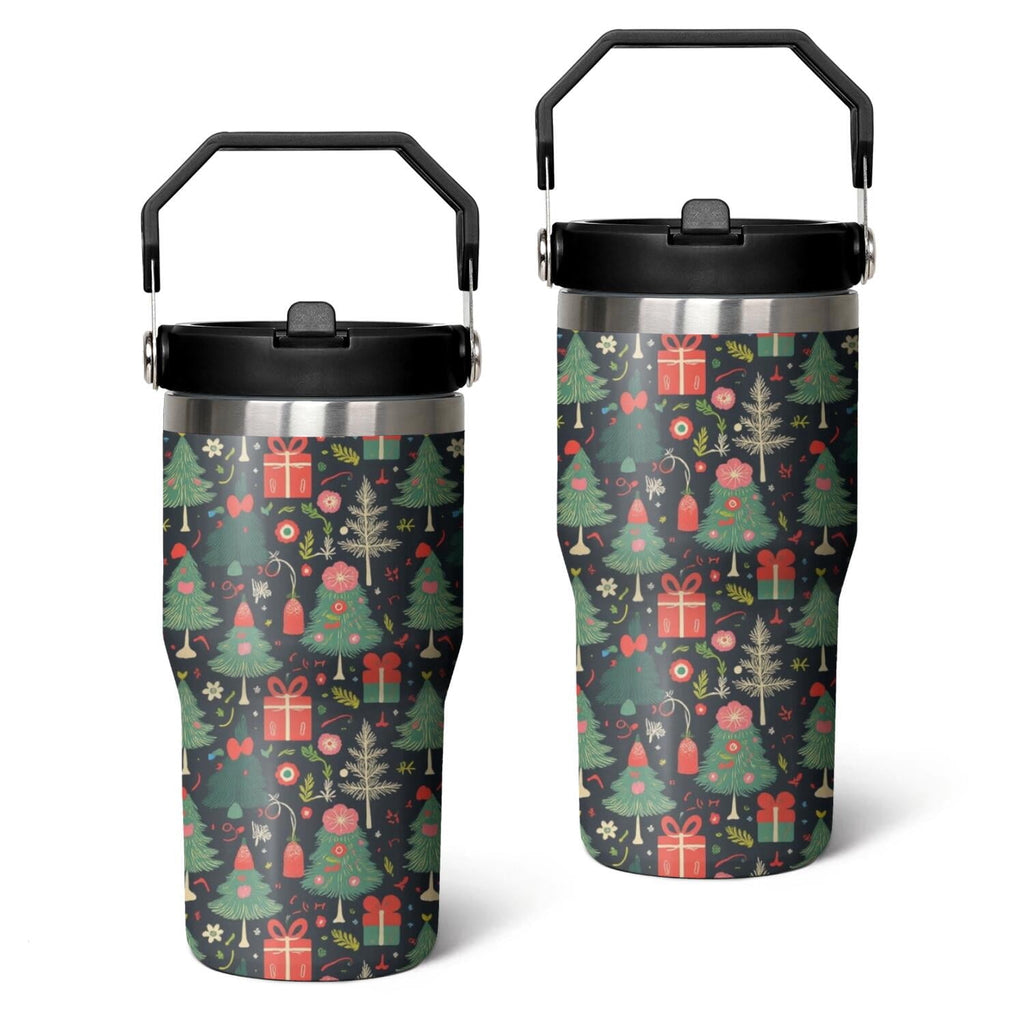 Herobuddy™ 20 Oz Tumbler Christmas Tree Gift Tumbler with Lid and Straw - Reusable Stainless Steel Cup