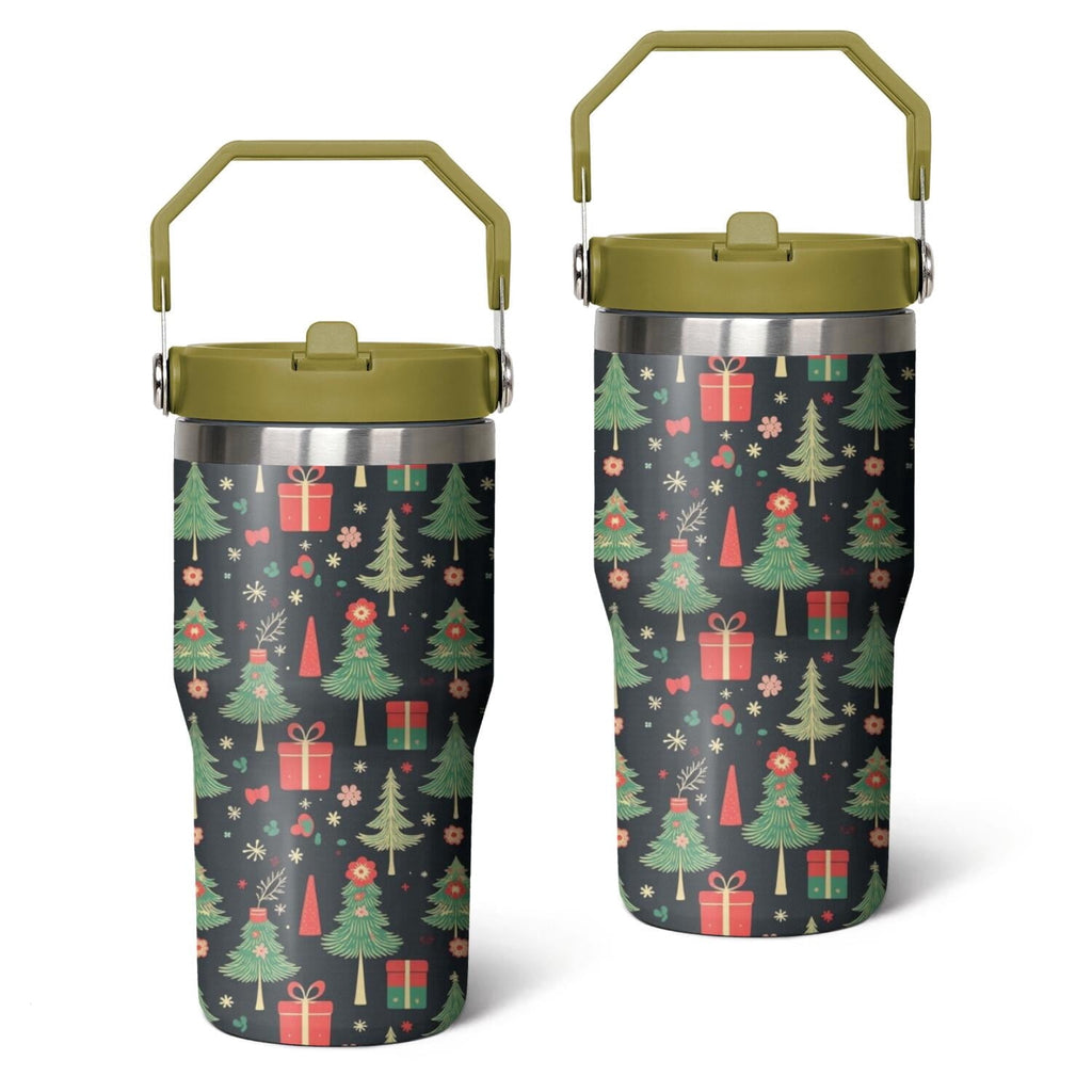 20 Oz Tumbler Christmas Tree Gift Tumbler with Lid and Straw, Birthday Gift Cup for Friend Women Men Coffee Travel Mug Thanksgiving Day Halloween Christmas Gift Water Bottle