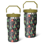 20 Oz Tumbler Christmas Tree Gift Tumbler with Lid and Straw, Birthday Gift Cup for Friend Women Men Coffee Travel Mug Thanksgiving Day Halloween Christmas Gift Water Bottle
