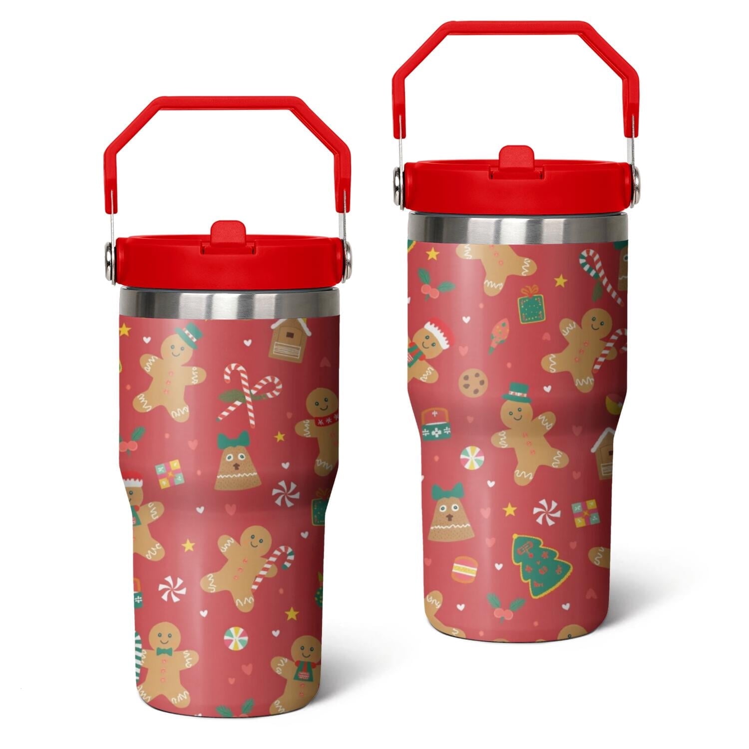 Herobuddy™ 20 Oz Tumbler Christmas Tree Gift Tumbler with Lid and Straw - Reusable Stainless Steel Cup