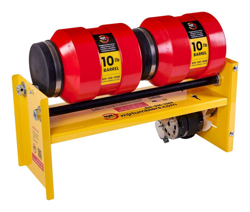 20lb, Double 10lb Barrel, Large Base Rotary Rock Tumbler MJR TUMBLERS Winner Best High End Unit 2019, 20 & 2021