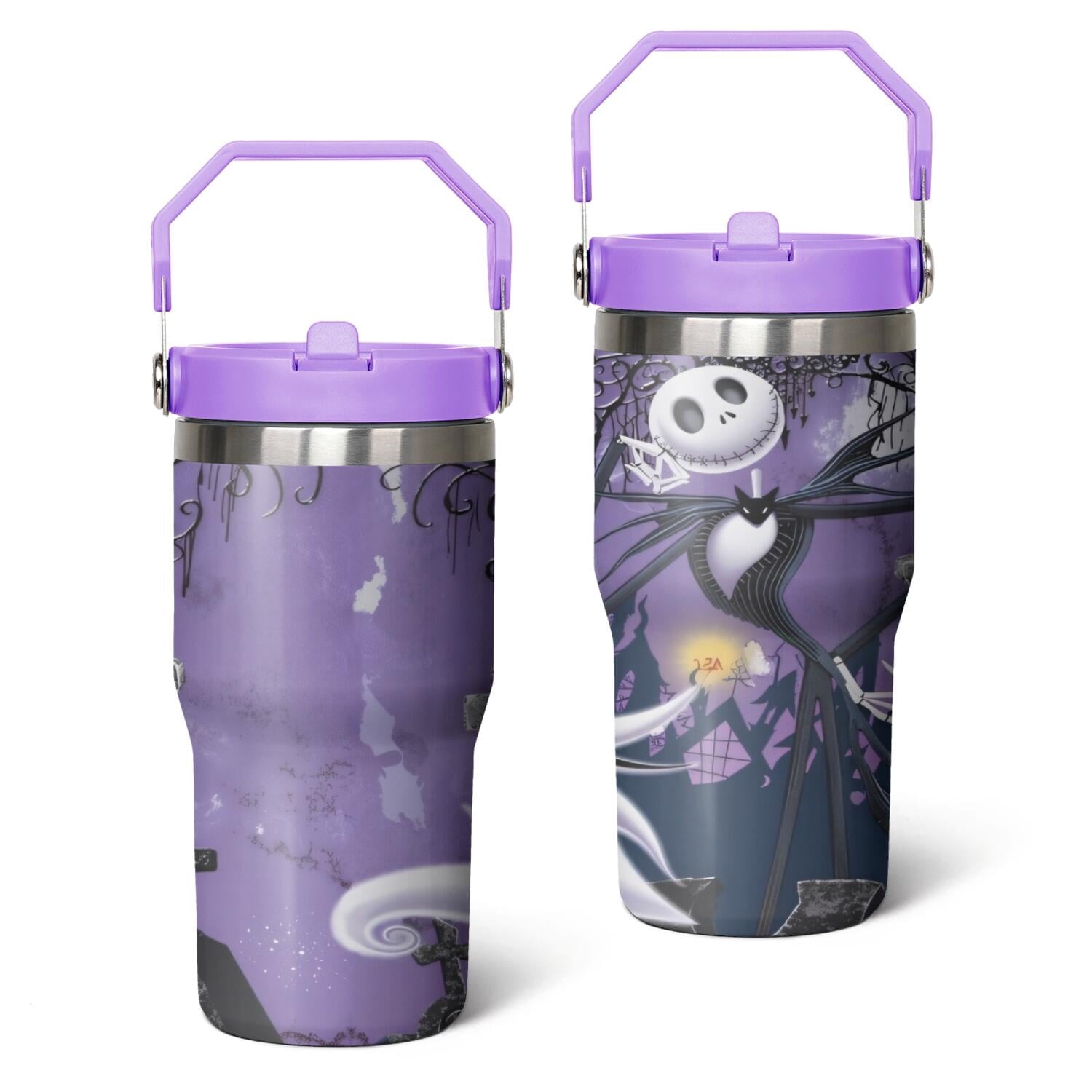 Herobuddy™ 20oz Halloween Nightmare Before Stainless Steel Tumbler with Lid and Straw,Spill - Reusable Stainless Steel Cup