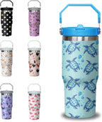 Herobuddy™ 30 oz Chicken Tumbler with Handle and Flip Straw, Stainless Steel - Reusable Stainless Steel Cup