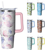 Herobuddy™ 30 oz Duck Tumbler with Handle and Straw, Insulated Stainless Steel - Insulated Travel Coffee Mug