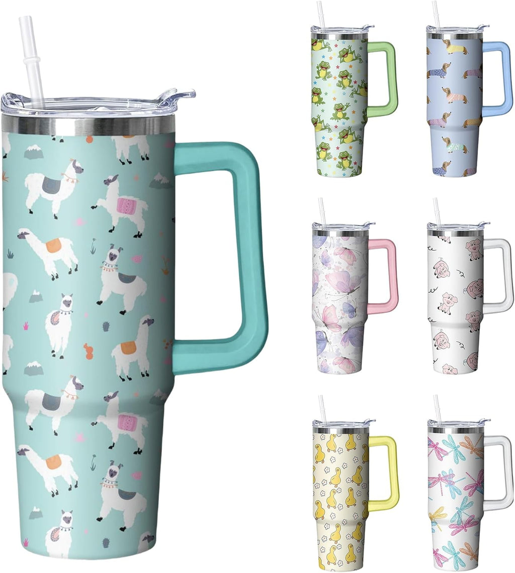Herobuddy™ 30 oz Duck Tumbler with Handle and Straw, Insulated Stainless Steel - Insulated Travel Coffee Mug