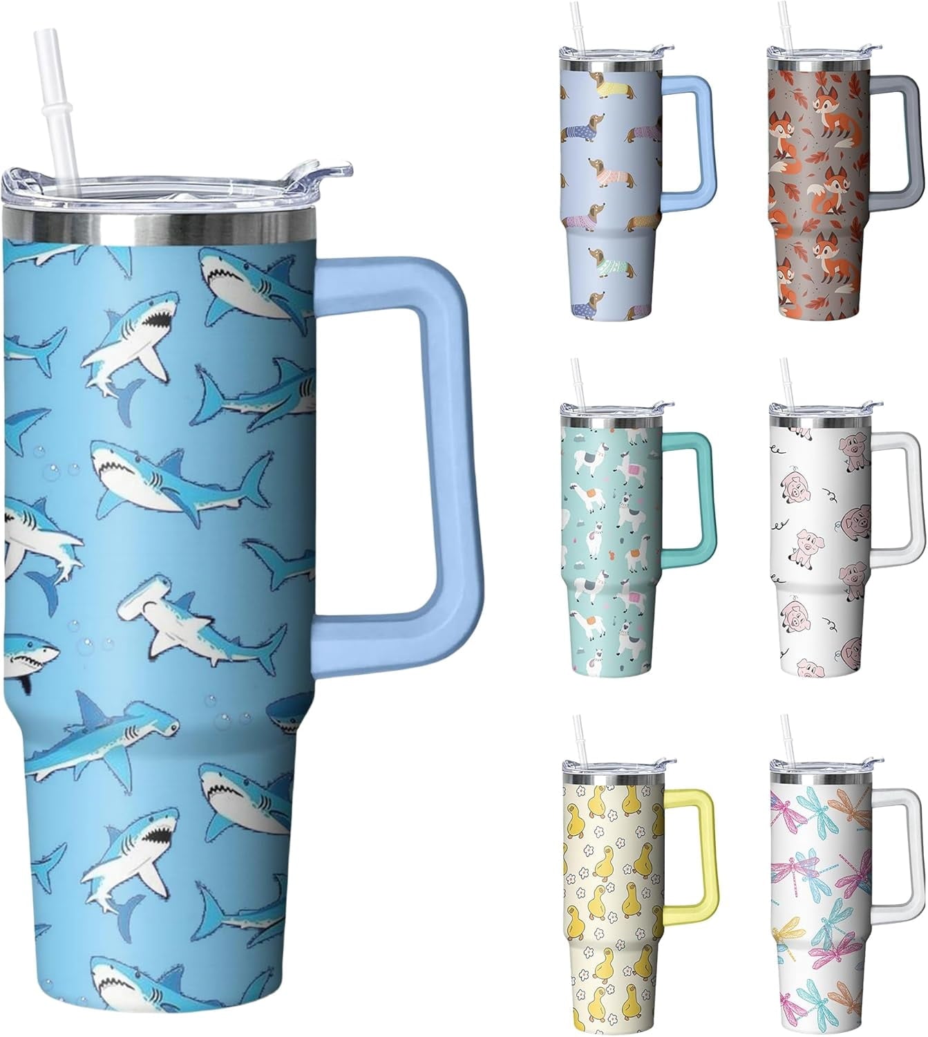 Herobuddy™ 30 oz Duck Tumbler with Handle and Straw, Insulated Stainless Steel - Insulated Travel Coffee Mug