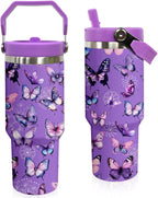 Herobuddy™ Elephant Mug 30 oz Tumbler with Handle Flip Straw Leak Proof - Insulated Travel Coffee Mug