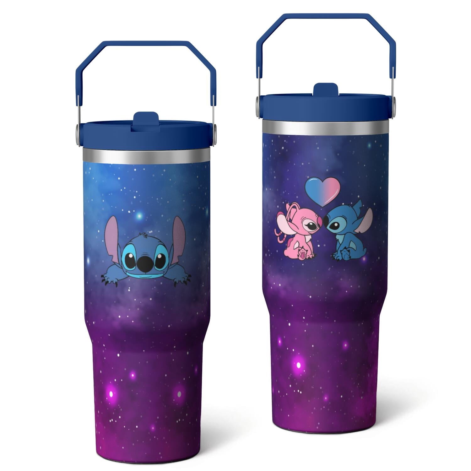 30oz Cartoon Movie Stainless Steel Tumbler with Lid and Straw,Spill Proof Cartoon Travel Cup for Cartoon Lovers,Double Wall Vacuum Insulated Coffee Mug with Top Handle Blue